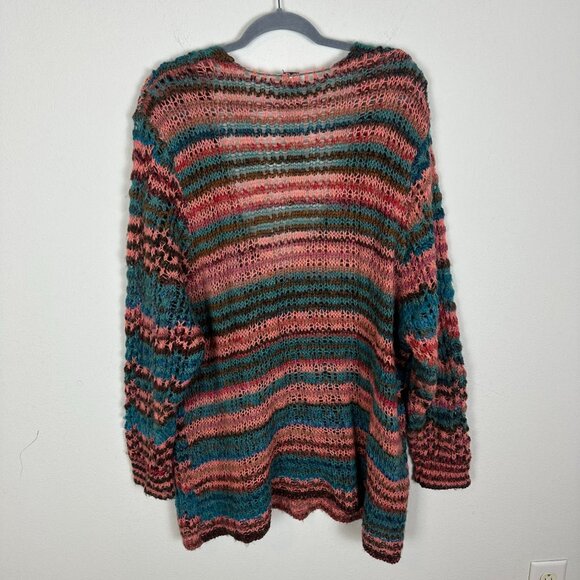 Free People Spell on Your Sweater L Boho Artsy Tunic Multicolor Cottagecore Beac - Picture 9 of 10